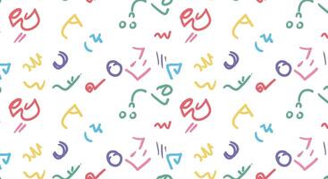 A colorful pattern with various letters and numbers vector