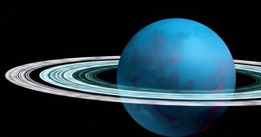 The Blue-Ringed Planet in Deep Space Loop Animated video