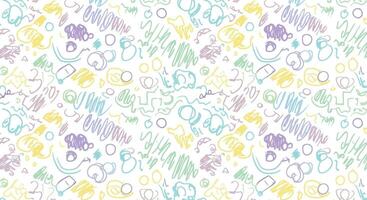 A colorful pattern with many different shapes and colors vector