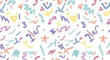 A colorful pattern with many different letters vector