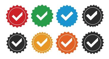 Set of Check marks - . check marks isolated. Approved stamp or medal. icon vector