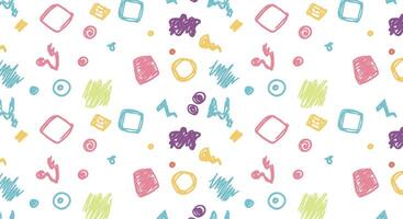 A colorful pattern with various shapes and colors vector