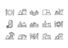 Minimalist Coffee Shop Vect Icons - Modern Cafe Signage Symbols for Menus and Branding vector