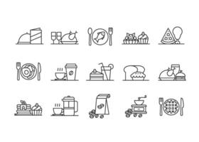 Minimalist Coffee Shop Vect Icons - Cafe Restaurant Sign Symbols Design Illustration vector