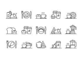 Minimalist Coffee Shop Icon Set - Simple Cafe Vect Symbols for Menus and Apps vector
