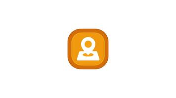 Yellow Location Pin Icon Animation, 2D Navigation and Map Marker Illustration for GPS, Travel, and Geolocation in Crisp 4K Resolution video