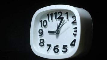 A white clock with black numbers on it video