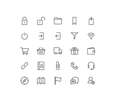 Clean Modern UI Icons Minimalist Vect Set for Web and App Design