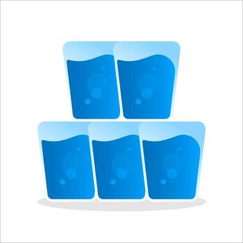 Modern gradient style icon of a glass filled with water. Minimalist and clean design, perfect for mobile app UI, hydration related content, health and wellness infographics vector