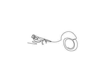 Animated self drawing of continuous line draw retro scooter transport. Modern scooter motorcycle for urban citizen. Stylish vintage retro scooter for package delivery. Full length one line animation video