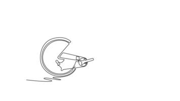 Self drawing animation of single line draw professional gravel bicycle or road bike with drop handlebars and disc brakes. Active sport, health, recreation. Continuous line draw. Full length animated video
