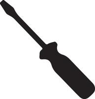 A black and white illustration of a screwdriver vector