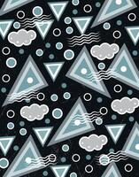 Geometric Clouds and Triangles on Dark Background vector