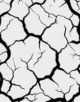 Cracked Dry Earth Texture Black and White Abstract Ground Pattern vector