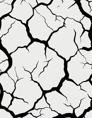 Cracked Dry Earth Texture Black and White Abstract Ground Pattern
