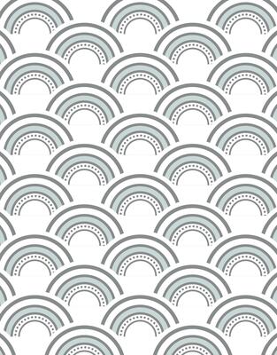 Minimalist Gray Rainbow Pattern Scandinavian Style Half Circles