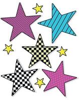 Pop Art Stars with Checkered and Dotted Patterns vector