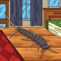 Silverfish insect on wooden floor vector