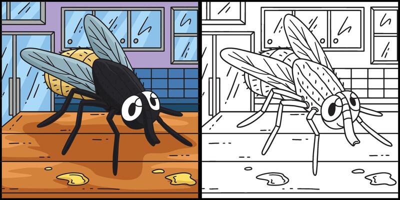 Insect Housefly Animal Colored Illustration