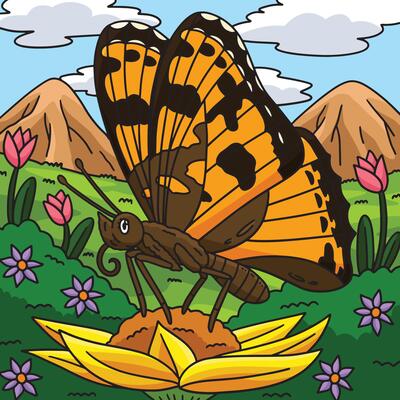 Insect Painted Lady Butterfly Animal Colored