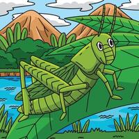 Insect Grasshopper Animal Colored Cartoon vector
