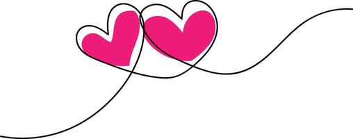 Connected Hearts Line Art vector
