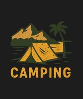 Vintage Summer Camp T-Shirt Design with Outdoor Events vector