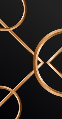 Opulent Frame , Gold Edged Abstract Background on Sleek Black for Branding