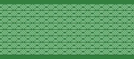 Green background and geometric pattern Arabic vector