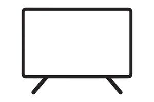 Illustration of a television with a blank white screen vector