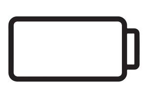 A simple black and white battery icon outline design vector