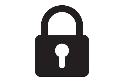 un negro candado con un ojo de cerradura en un blanco antecedentes imagen vector