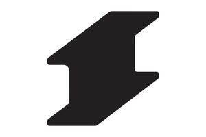 Isolated black shape with angled edges on white background vector