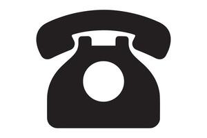 Isolated black silhouette of a vintage rotary telephone vector