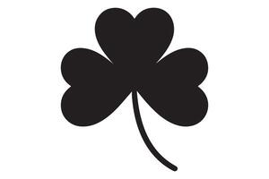 Simple Black Shamrock Silhouette A Classic Irish Symbol of Luck and Good Fortune on White Background vector
