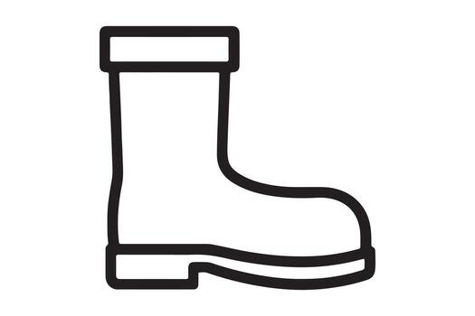 Simple outline drawing of a boot on a plain background vector