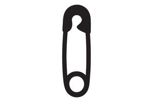 Isolated black safety pin illustration on white background vector