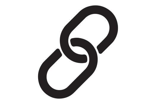 un sencillo negro cadena enlace en un llanura blanco antecedentes vector