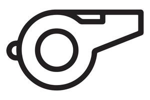 A simple black and white outline drawing of a whistle vector