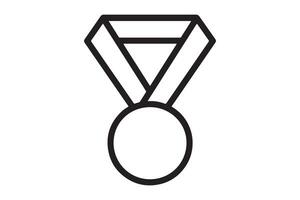 Isolated black outline of a medal on a white background vector