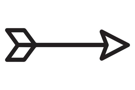A simple black arrow pointing to the right on white background vector
