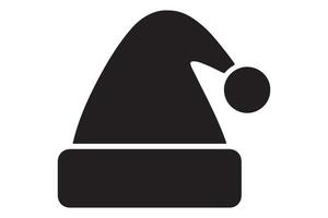Silhouette of a santa hat with a pom pom on a white background vector