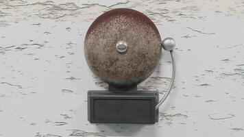 Old Rusty School Bell Ringing From Africa Return On A Damaged Wall video