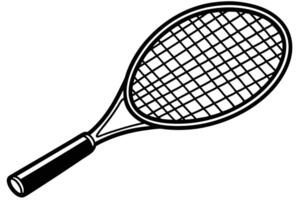 Classic Black and White Tennis Racket Illustration A Stylish and Simple Design for Sports Equipment vector