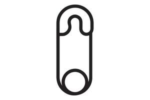 Illustration of a black safety pin on a white background vector