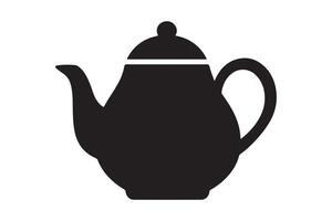 Silhouette of a classic teapot with lid and handle design vector