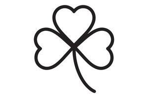 A simple black outline of a shamrock on white background vector