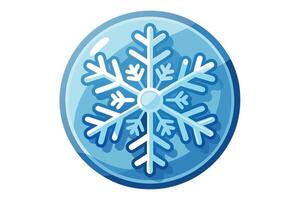 Serene Winter Snowflake Icon A Calming Blue Crystal Orb Featuring a Detailed Snowflake Design, Perfect for Holiday Themes and Winter Branding vector