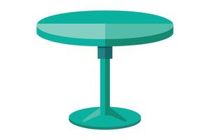 Serene Teal Round Table Minimalist Modern Design for Cozy Indoor or Outdoor Spaces - Professional digital artwork with vibrant colors and detailed composition vector