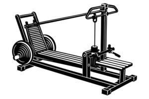 Vintage Leg Press Machine Classic Strength Training Equipment for Intense Leg Workouts in a Retro Gym Setting vector
